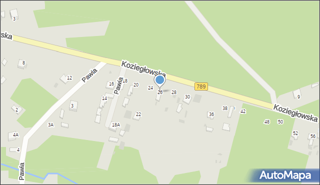 Myszków, Koziegłowska, 26, mapa Myszków