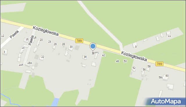 Myszków, Koziegłowska, 38, mapa Myszków