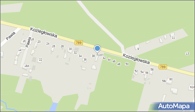 Myszków, Koziegłowska, 40, mapa Myszków