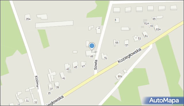 Myszków, Koziegłowska, 49a, mapa Myszków