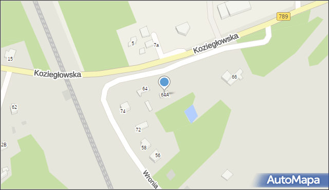 Myszków, Koziegłowska, 64A, mapa Myszków