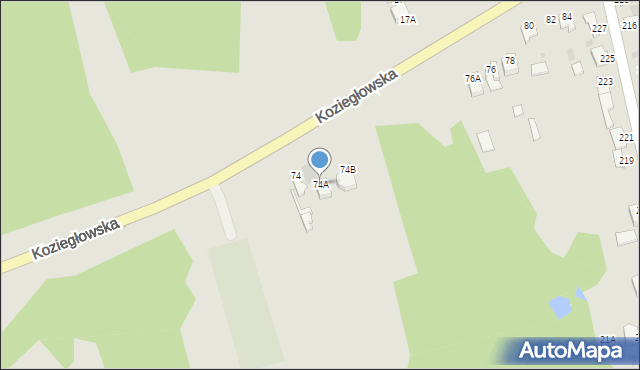 Myszków, Koziegłowska, 74A, mapa Myszków