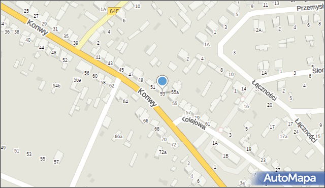 Myszyniec, Konwy Stacha, 53, mapa Myszyniec