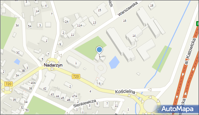 Nadarzyn, Kościelna, 3, mapa Nadarzyn