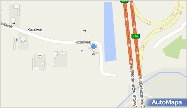 Nadma, Kozłówek, 40, mapa Nadma