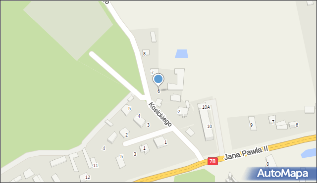 Nagłowice, Kosickiego Józefa, 6, mapa Nagłowice