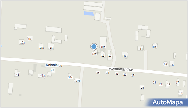 Nałęczów, Kombatantów, 12a, mapa Nałęczów