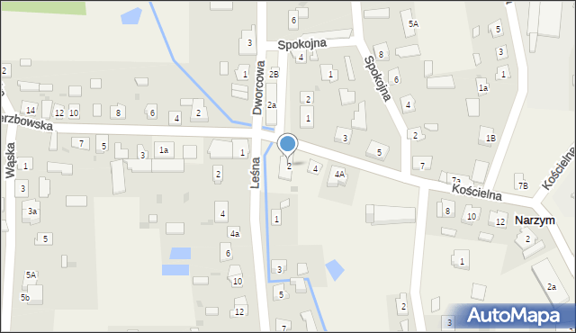 Narzym, Kościelna, 2, mapa Narzym