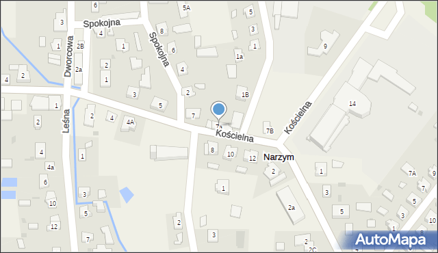 Narzym, Kościelna, 7a, mapa Narzym