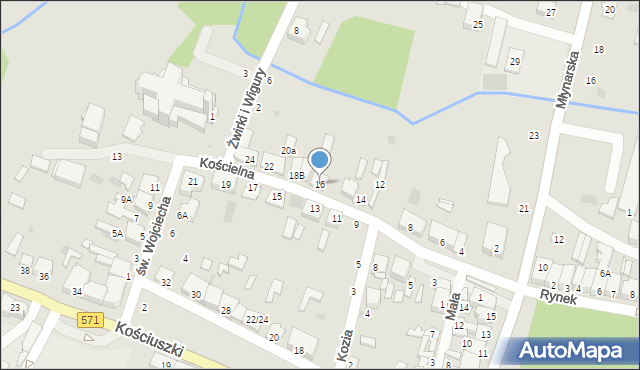 Nasielsk, Kościelna, 16, mapa Nasielsk