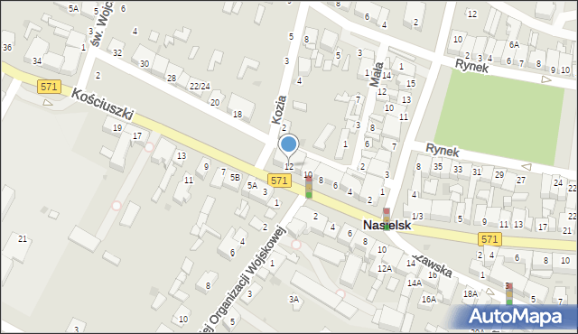 Nasielsk, Kościuszki Tadeusza, gen., 12, mapa Nasielsk
