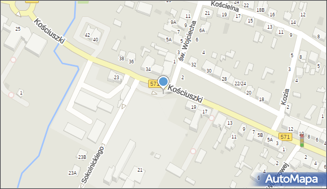 Nasielsk, Kościuszki Tadeusza, gen., 21, mapa Nasielsk