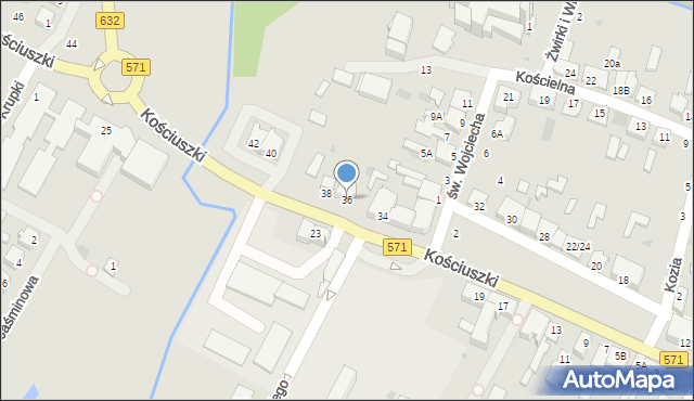 Nasielsk, Kościuszki Tadeusza, gen., 36, mapa Nasielsk