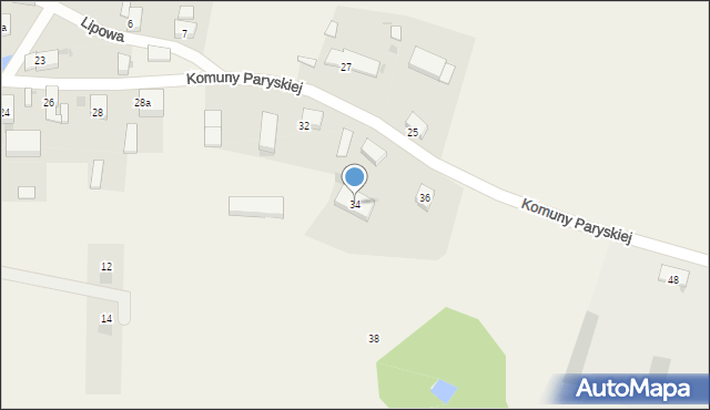 Nasławice, Komuny Paryskiej, 34, mapa Nasławice