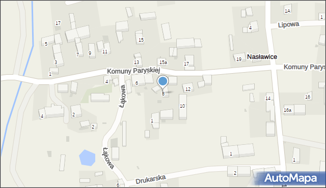 Nasławice, Komuny Paryskiej, 8, mapa Nasławice