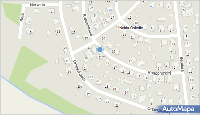 Nekla, Konopnickiej Marii, 21, mapa Nekla