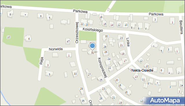 Nekla, Konopnickiej Marii, 31, mapa Nekla