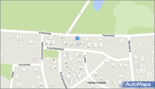 Nekla, Kosińskiego Antoniego, gen., 12, mapa Nekla