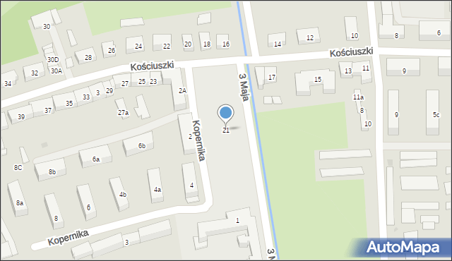 Nidzica, Kościuszki Tadeusza, gen., 21, mapa Nidzica