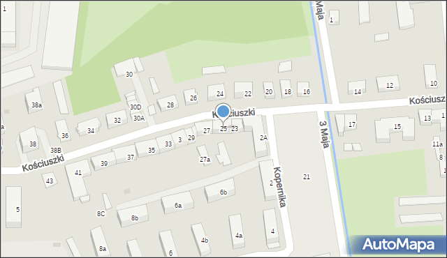 Nidzica, Kościuszki Tadeusza, gen., 25, mapa Nidzica