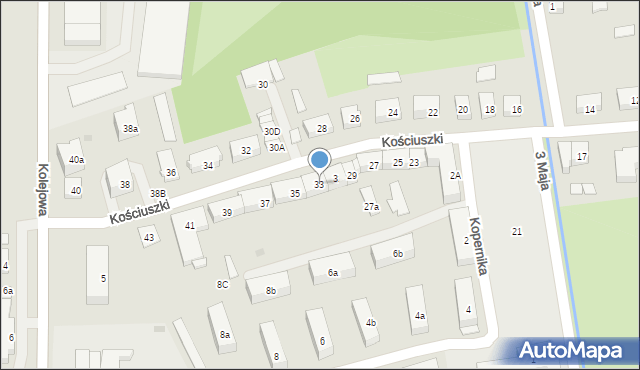 Nidzica, Kościuszki Tadeusza, gen., 33, mapa Nidzica