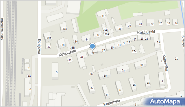Nidzica, Kościuszki Tadeusza, gen., 39, mapa Nidzica