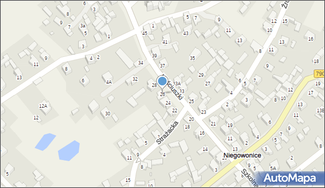 Niegowonice, Kościuszki Tadeusza, gen., 26, mapa Niegowonice