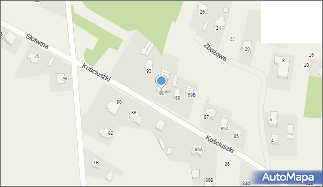 Niegowonice, Kościuszki Tadeusza, gen., 91, mapa Niegowonice