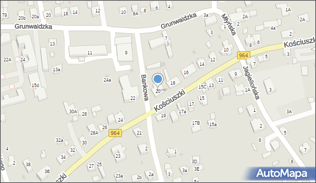 Niepołomice, Kościuszki Tadeusza, gen., 20, mapa Niepołomice