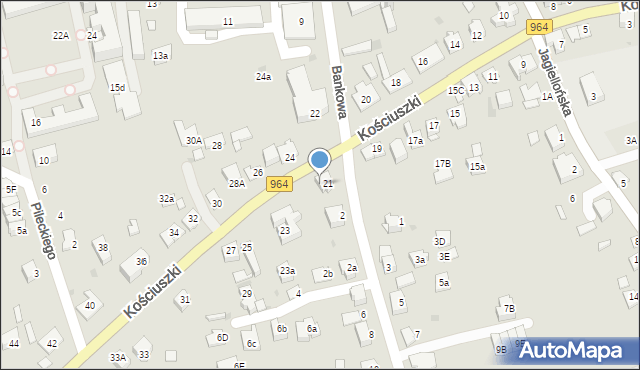 Niepołomice, Kościuszki Tadeusza, gen., 21a, mapa Niepołomice