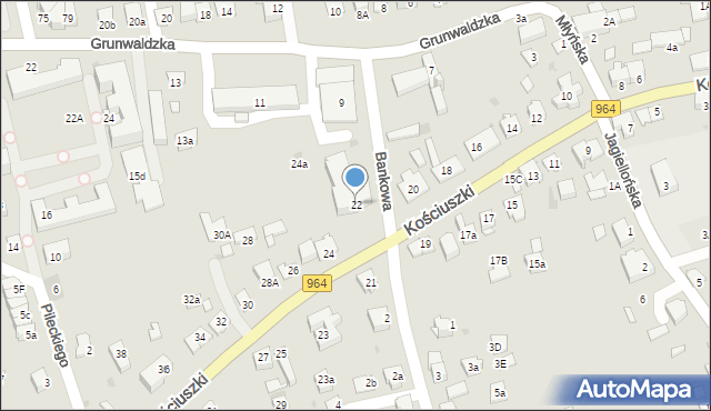 Niepołomice, Kościuszki Tadeusza, gen., 22, mapa Niepołomice