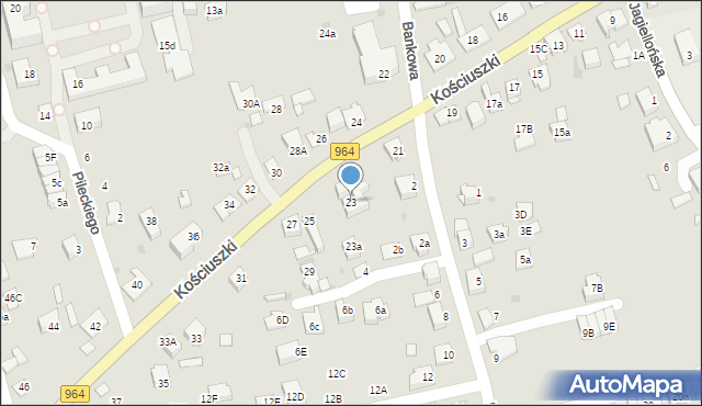 Niepołomice, Kościuszki Tadeusza, gen., 23, mapa Niepołomice
