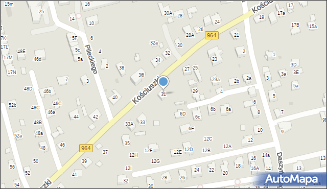Niepołomice, Kościuszki Tadeusza, gen., 31, mapa Niepołomice