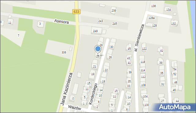 Nieporęt, Kordeckiego Augustyna, ks., 25, mapa Nieporęt