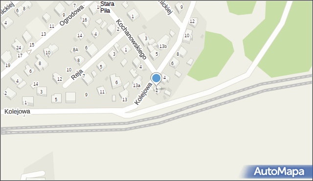 Niestępowo, Kolejowa, 2, mapa Niestępowo