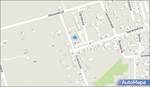 Nieszawa, Kościuszki Tadeusza, gen., 18, mapa Nieszawa