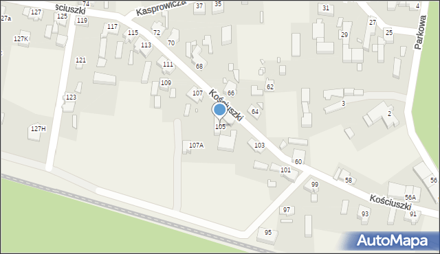 Nietków, Kościuszki Tadeusza, gen., 105, mapa Nietków