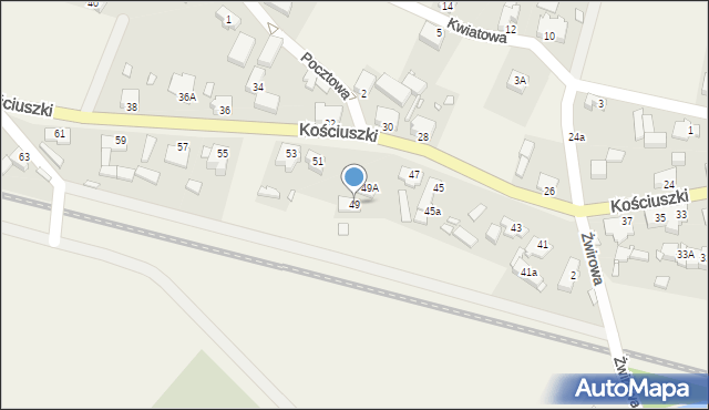 Nietków, Kościuszki Tadeusza, gen., 49, mapa Nietków