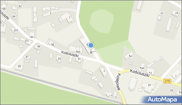 Nietków, Kościuszki Tadeusza, gen., 56, mapa Nietków
