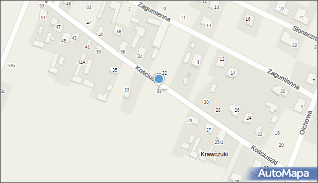 Niewodnica Korycka, Kościuszki Tadeusza, gen., 31, mapa Niewodnica Korycka