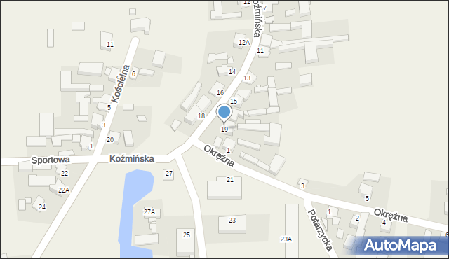 Nosków, Koźmińska, 19, mapa Nosków