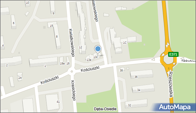 Nowa Dęba, Kościuszki Tadeusza, gen., 13d, mapa Nowa Dęba