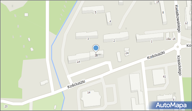 Nowa Dęba, Kościuszki Tadeusza, gen., 1B, mapa Nowa Dęba