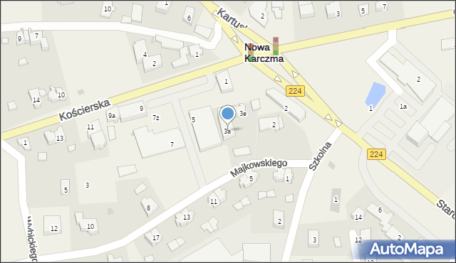 Nowa Karczma, Kościerska, 3a, mapa Nowa Karczma