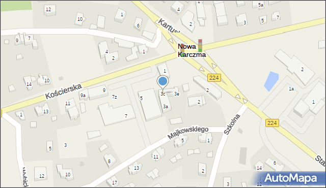 Nowa Karczma, Kościerska, 3c, mapa Nowa Karczma