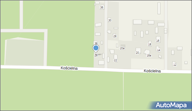 Nowa Osuchowa, Kościelna, 26, mapa Nowa Osuchowa