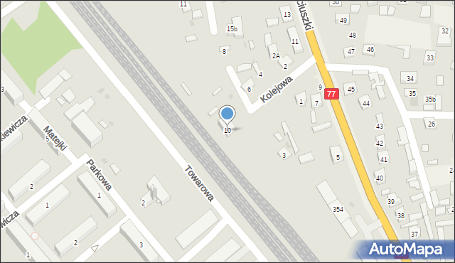 Nowa Sarzyna, Kolejowa, 10, mapa Nowa Sarzyna