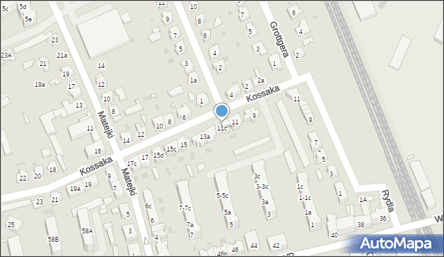 Nowa Sól, Kossaka, 11c, mapa Nowa Sól