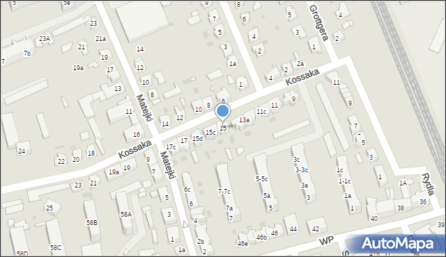 Nowa Sól, Kossaka, 15, mapa Nowa Sól