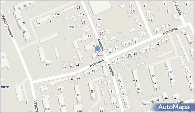 Nowa Sól, Kossaka, 16, mapa Nowa Sól